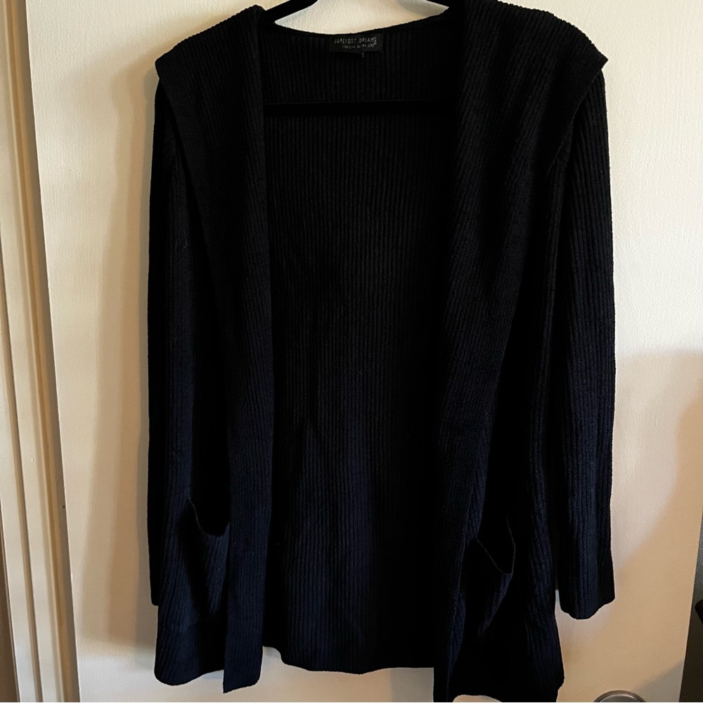 BAREFOOT DREAMS Cozychic Lite Black Cardigan Size XS. NWOT
